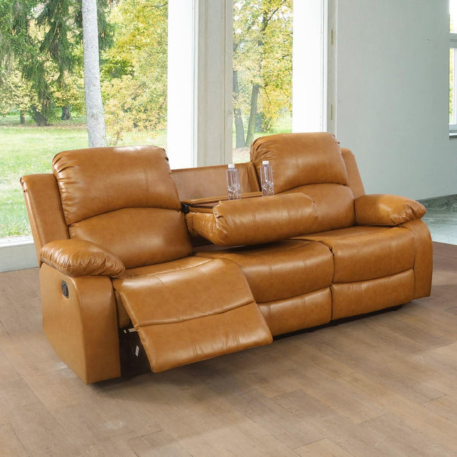 Alpine Living Room Recliner Set Include Love Seat, Sofa, 2-Piece,Ginger