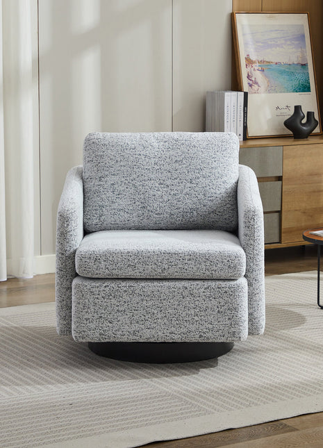 31.5"W  Comfy Round Swivel Accent Chair-2