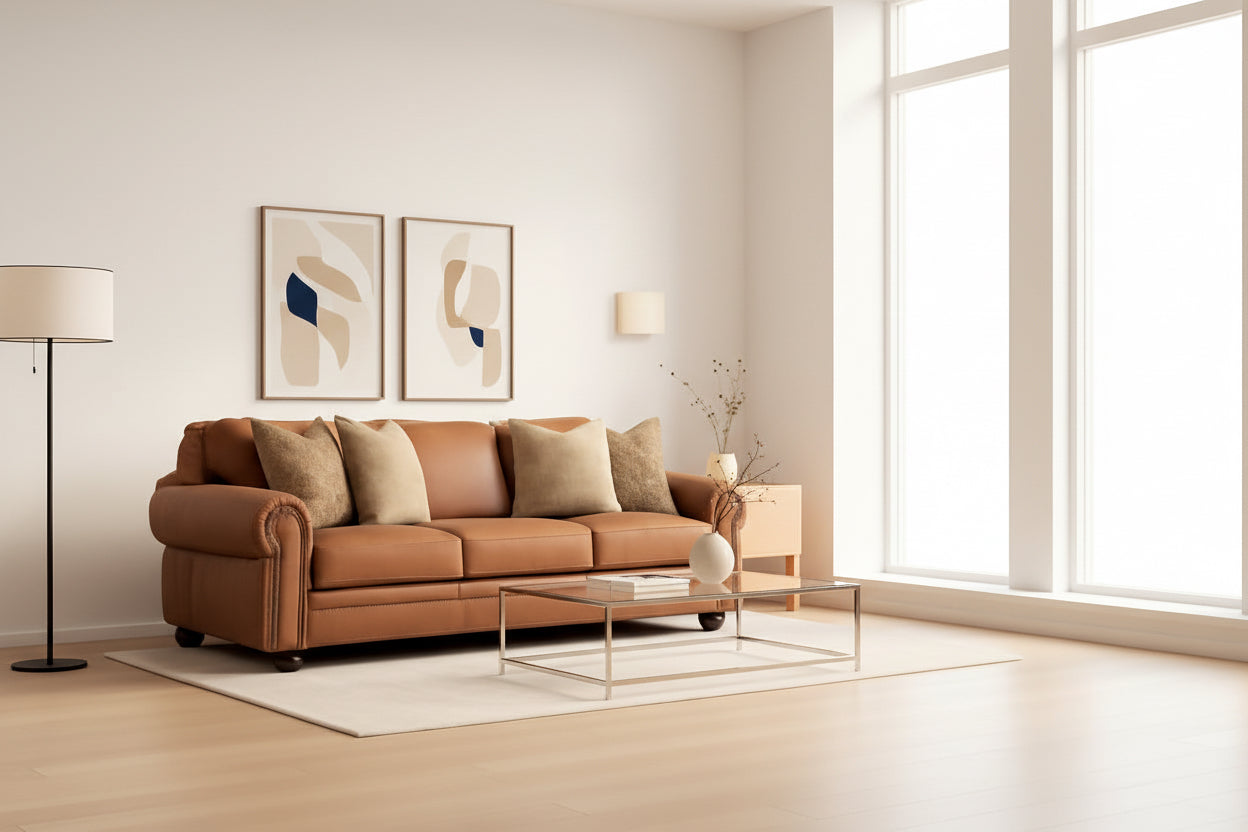 Exquisite Leather Sleeper Sofa Queen Dark Chocolate-0