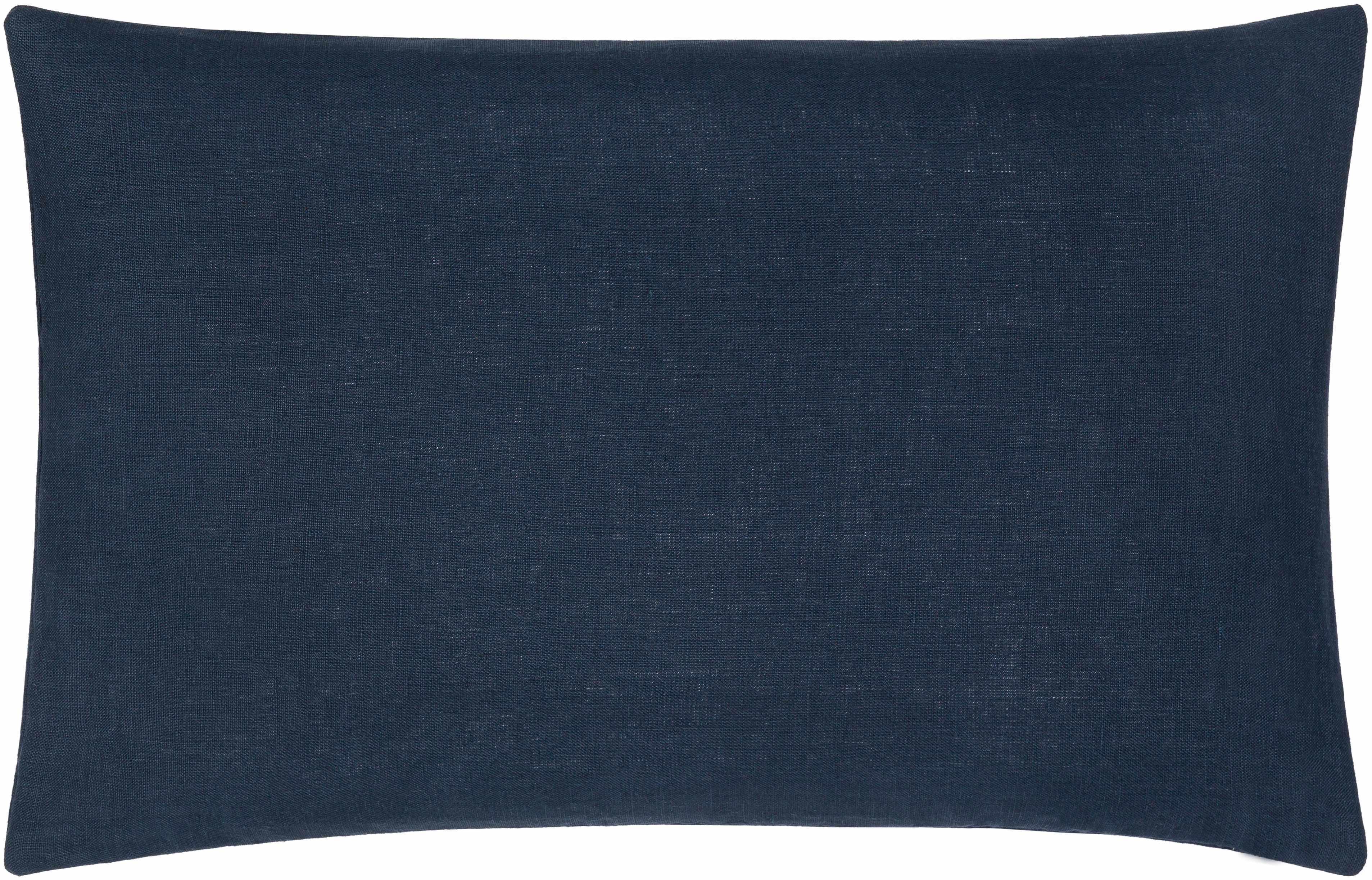 Navy blue pillow on a white background