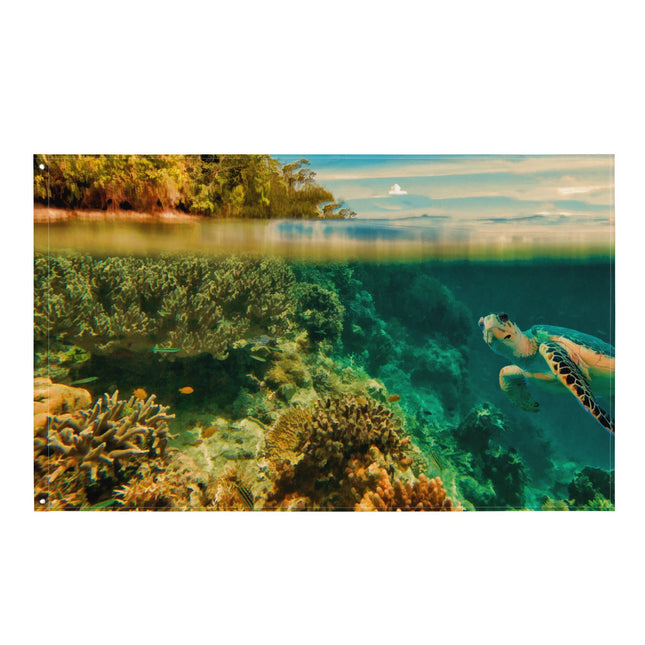 Turtle Painting Art Flag Tapestry
