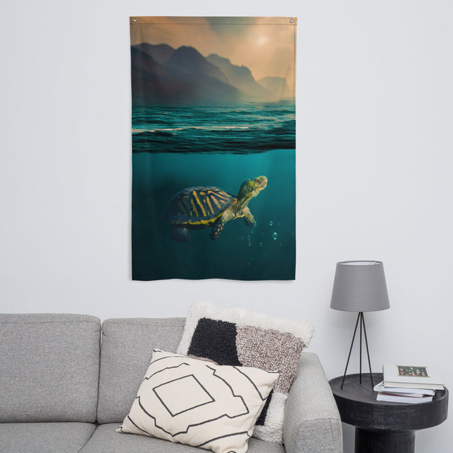 Turtle  Art Painting Flag Tapestry