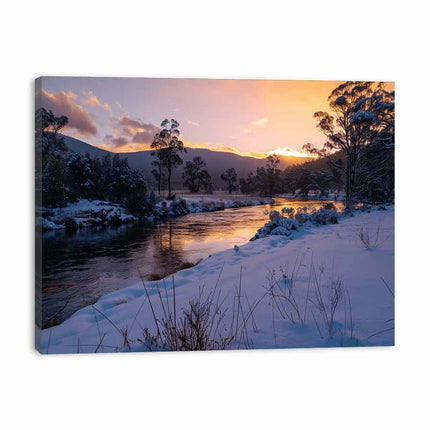 River Sundown Canvas Art Print