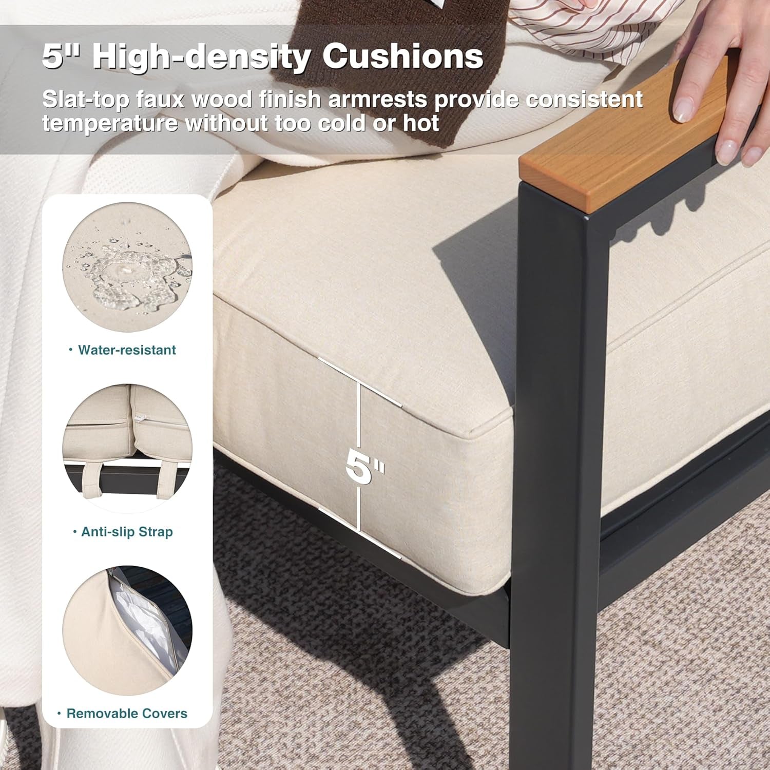 Stylish Four Piece Outdoor Patio Furniture Conversation Set-3