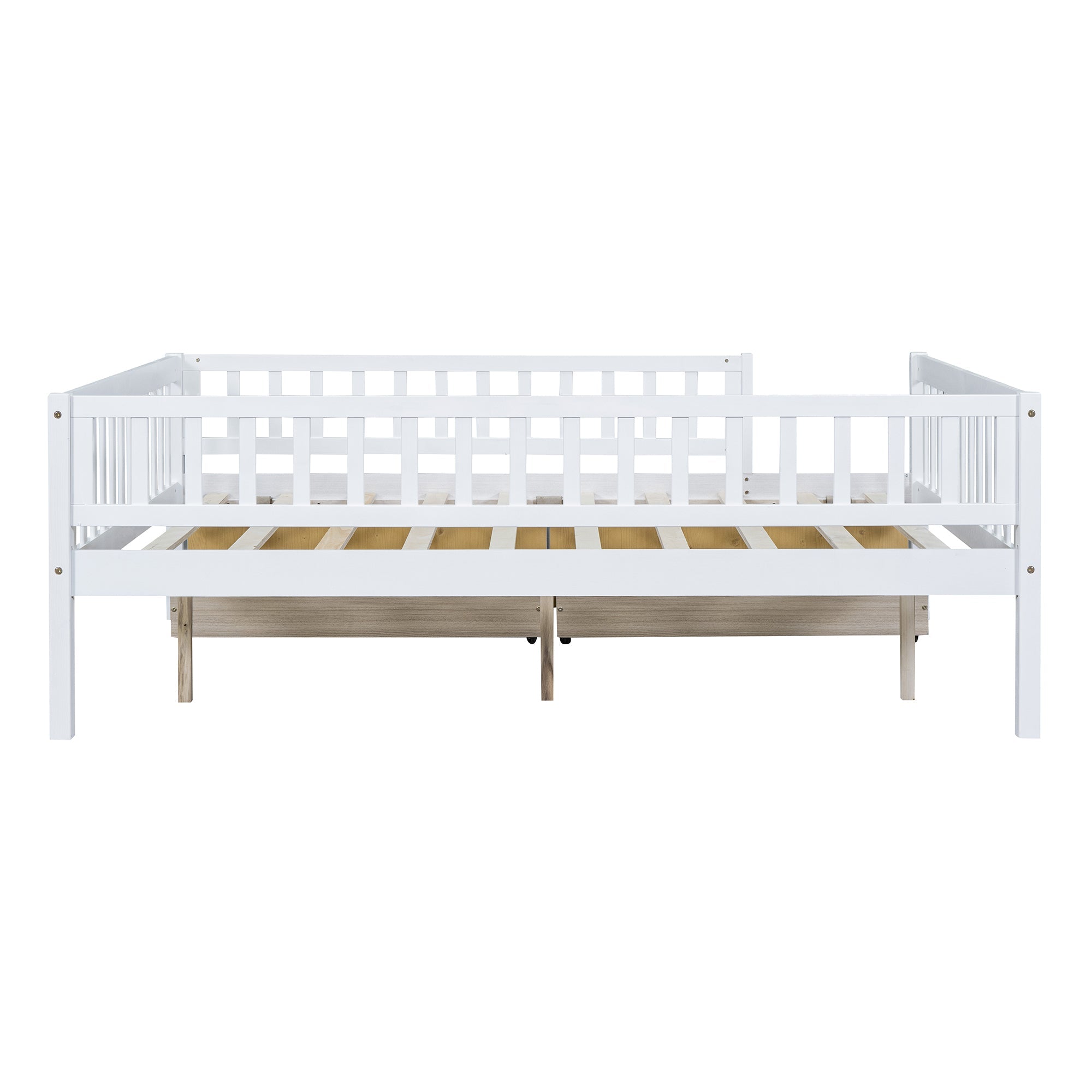 Full Size Daybed Wood Bed with Two Drawers