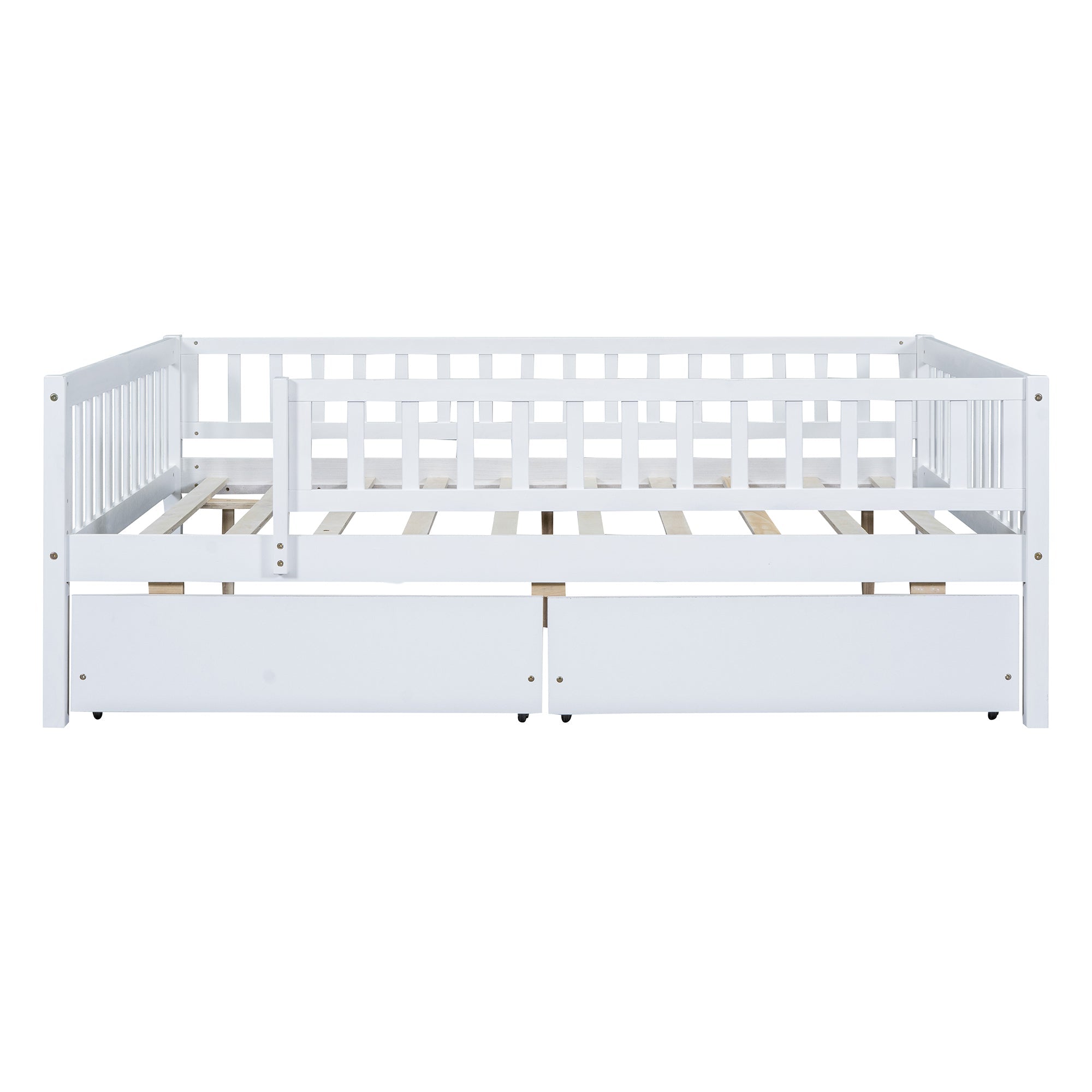 Full Size Daybed Wood Bed with Two Drawers