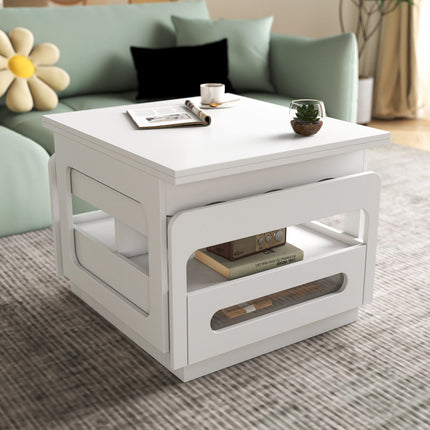 3 in 1 deformed Coffee Tables with Storage Cabinet for Living Room, Coffee Table with  for Dining Room-4