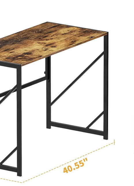 Folding Desk Writing Computer Desk for Home Office, No-Assembly Study Office Desk Foldable Table for Small Spaces-1