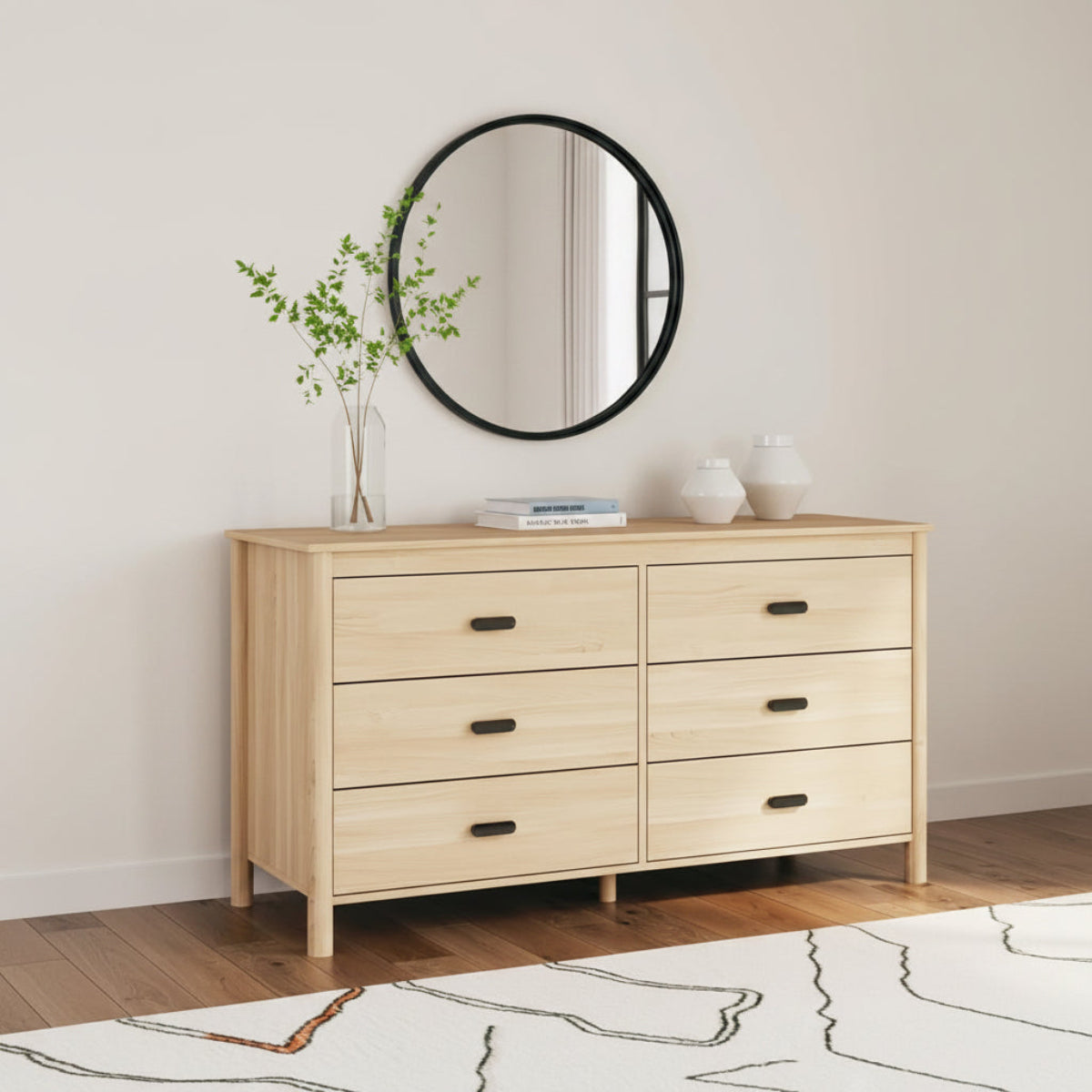 Hardy Haus Light Brown Six Drawer Dresser