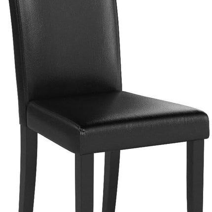 Dining Chair Set of 4 PU Leather Dining Room Chairs Upholstered Parsons Dining Chairs Modern Kitchen Armless Side Chair with Solid Wood Legs, Black-3