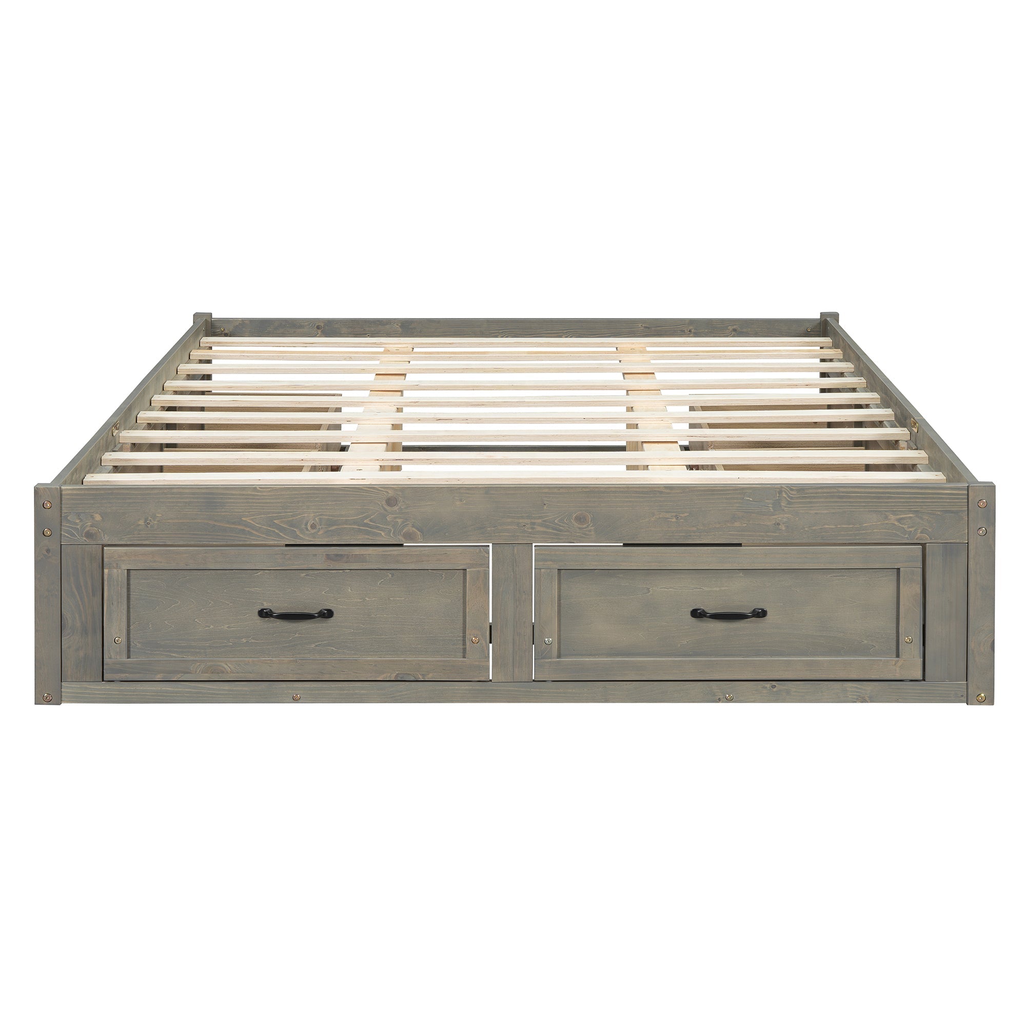 Queen Size Platform Bed with 6 Storage Drawers