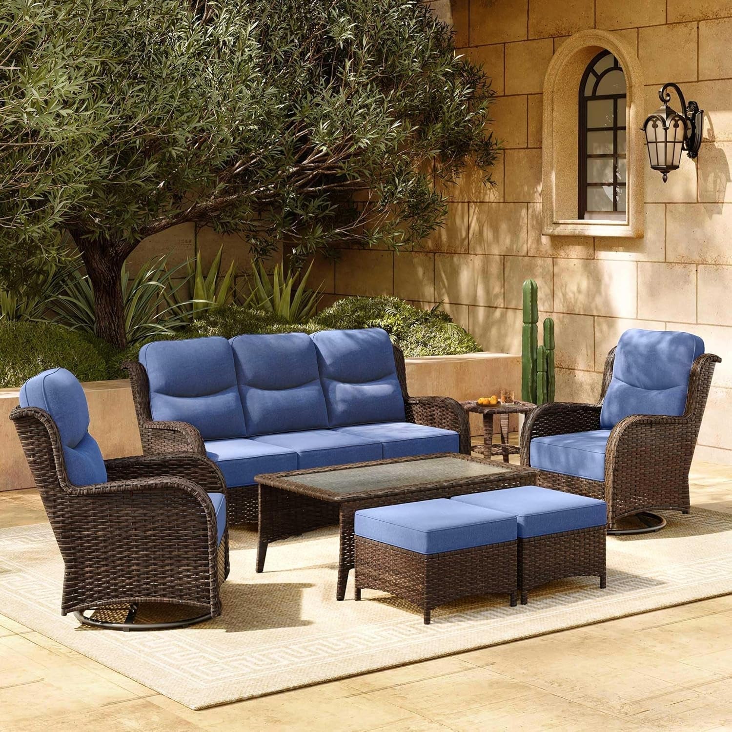 Luxury Outdoor Patio Furniture Set with Thick Cushions-0