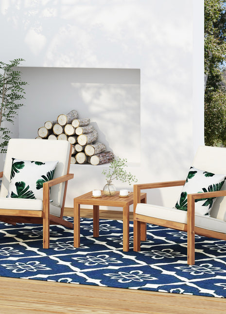 3 Pieces Acacia Wood Outdoor Minimalist set-3