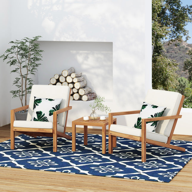 3 Pieces Acacia Wood Outdoor Minimalist set-3
