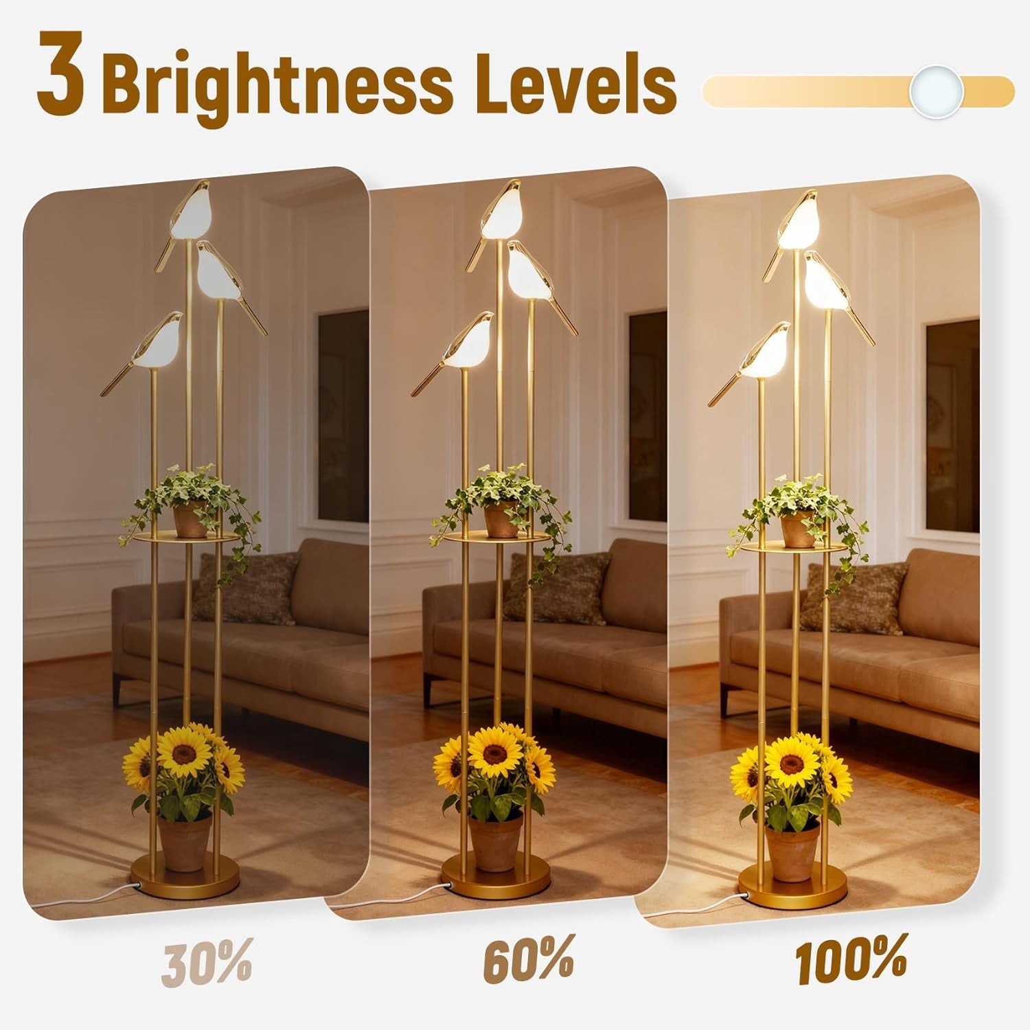 Floor Lamp With Adjustable Brightness Shelving