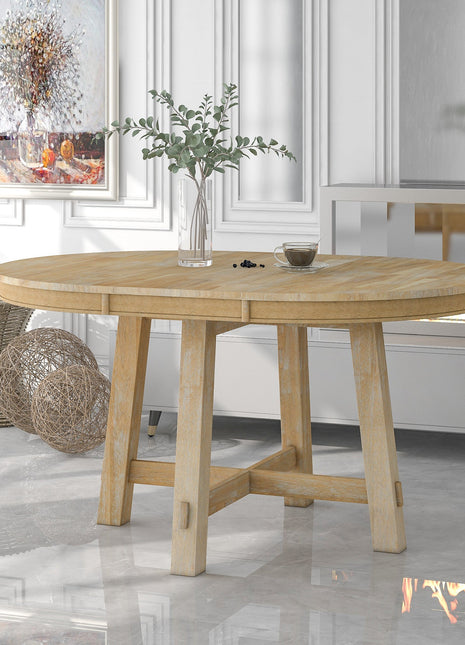 Farmhouse Round Extendable Dining Table-1