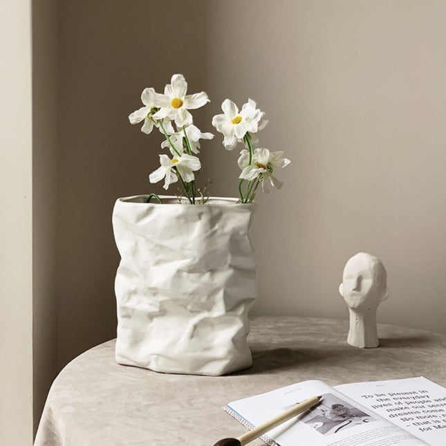 Crumpled Paper Vase