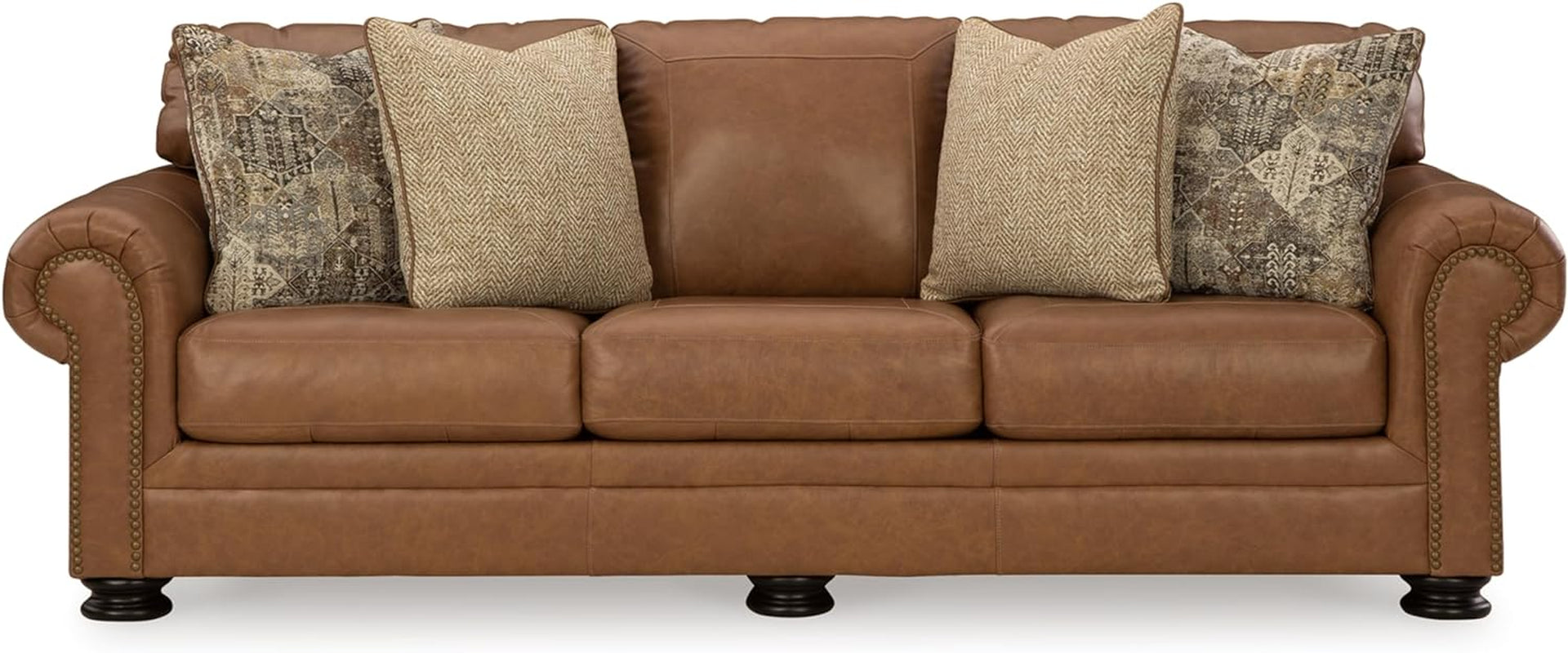Exquisite Leather Sleeper Sofa Queen Dark Chocolate-2