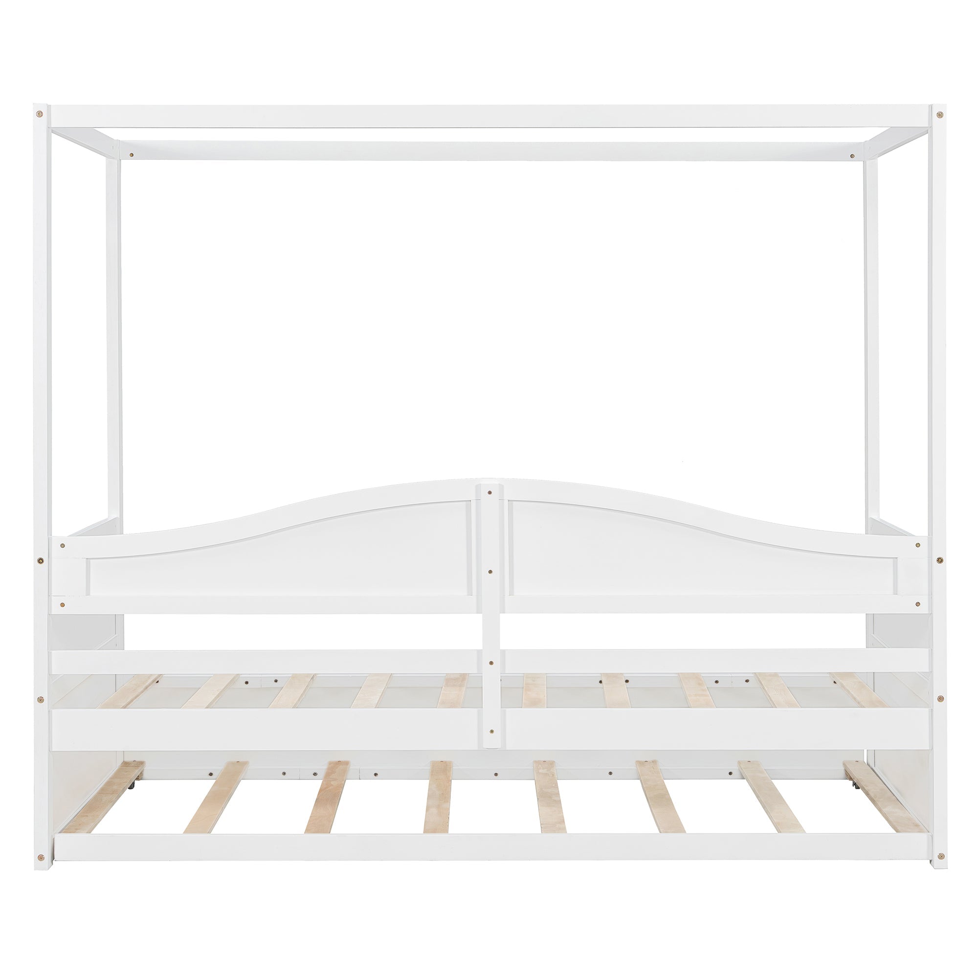 Twin Size Canopy Day Bed with Twin Size Trundle and Underbed Storage