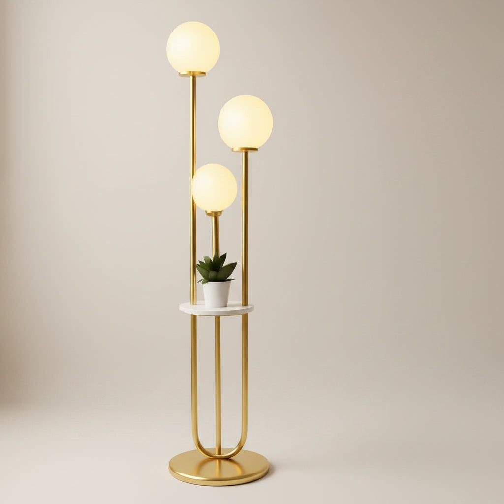 Gold Globe Floor Lamp 63-Inch