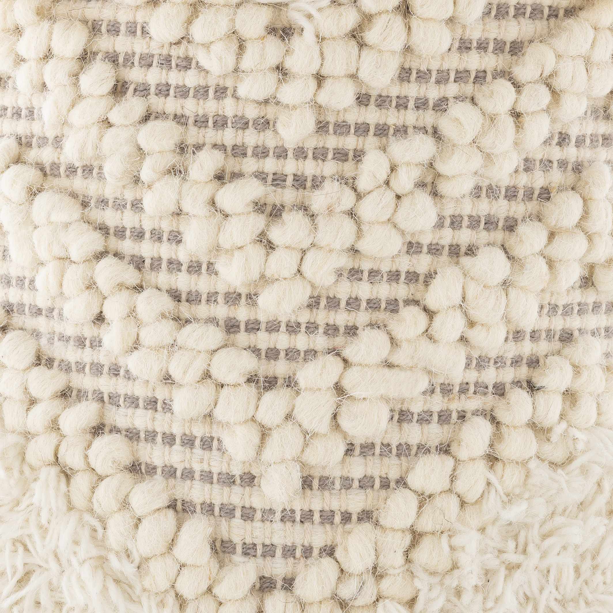 Bordon Ivory Textured Pom-Pom Stool-2