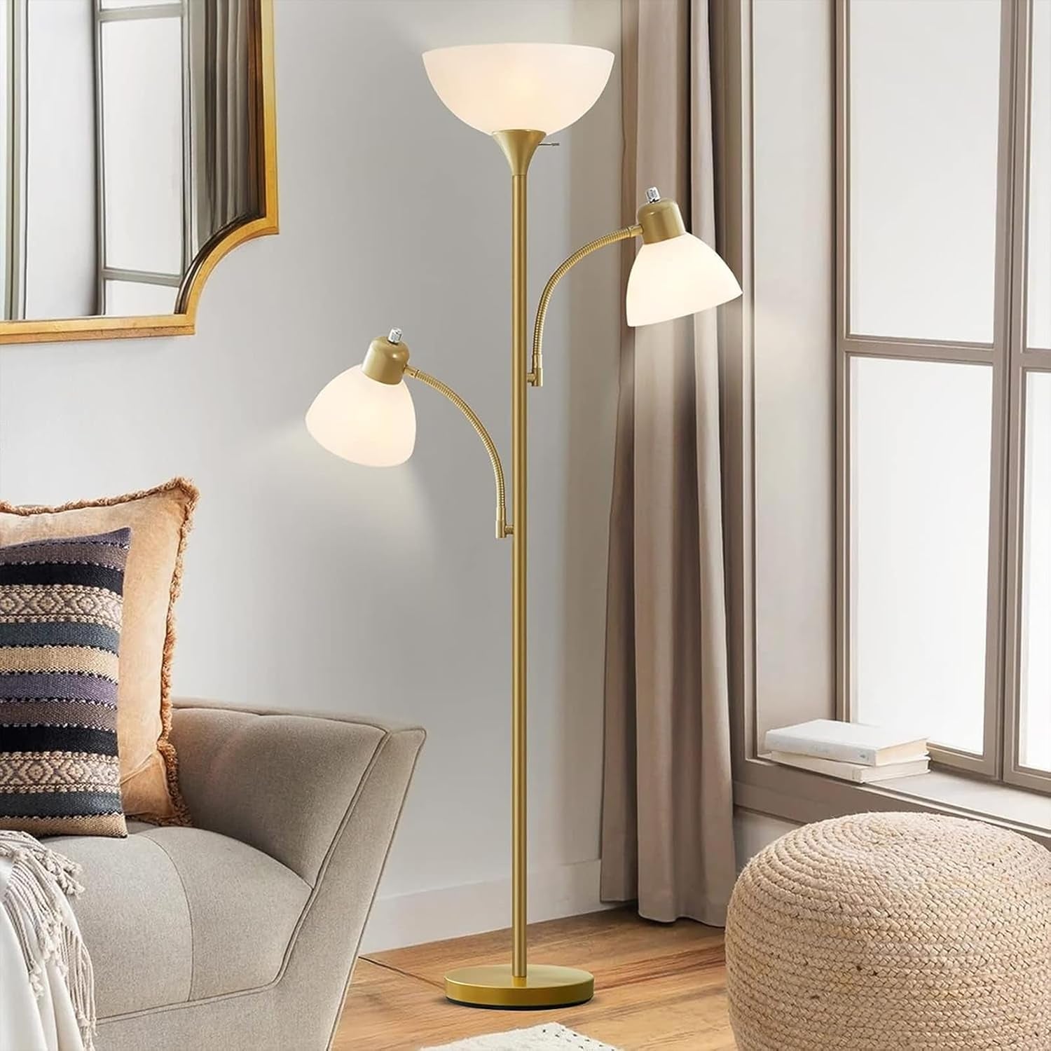 loor Lamp Gold White ReadingLight