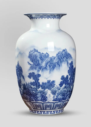 Classic Antique Chinese Blue and White Ceramic Vase-10