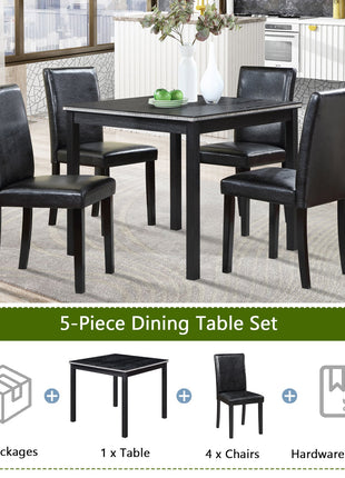 5 Piece Wooden Dining Table Set-4