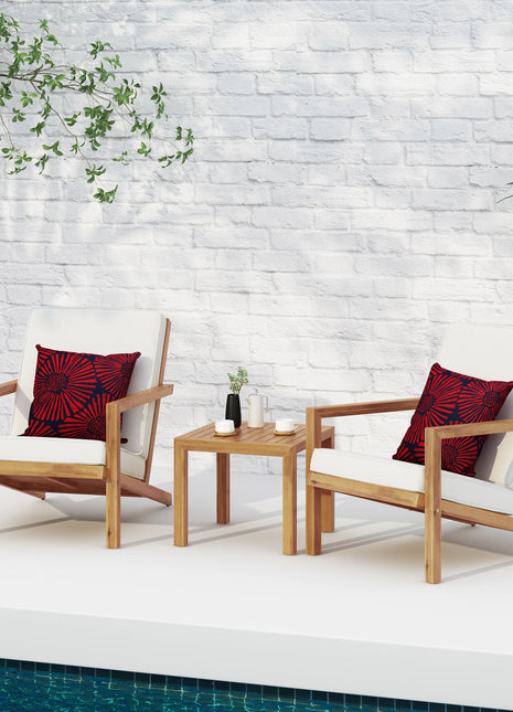 3 Pieces Acacia Wood Outdoor Minimalist set-2