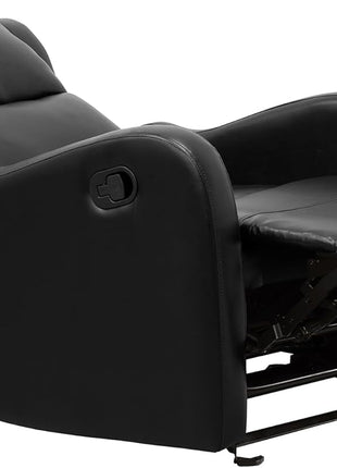 Recliner Chair Living Room Reclining Sofa Chair, Home Theater Seating Modern Recliner, Manual Recliner Sofa Chair for Living Room/Office/Apartment, Glider Recliner, Black-4