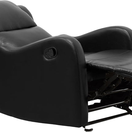 Recliner Chair Living Room Reclining Sofa Chair, Home Theater Seating Modern Recliner, Manual Recliner Sofa Chair for Living Room/Office/Apartment, Glider Recliner, Black-4