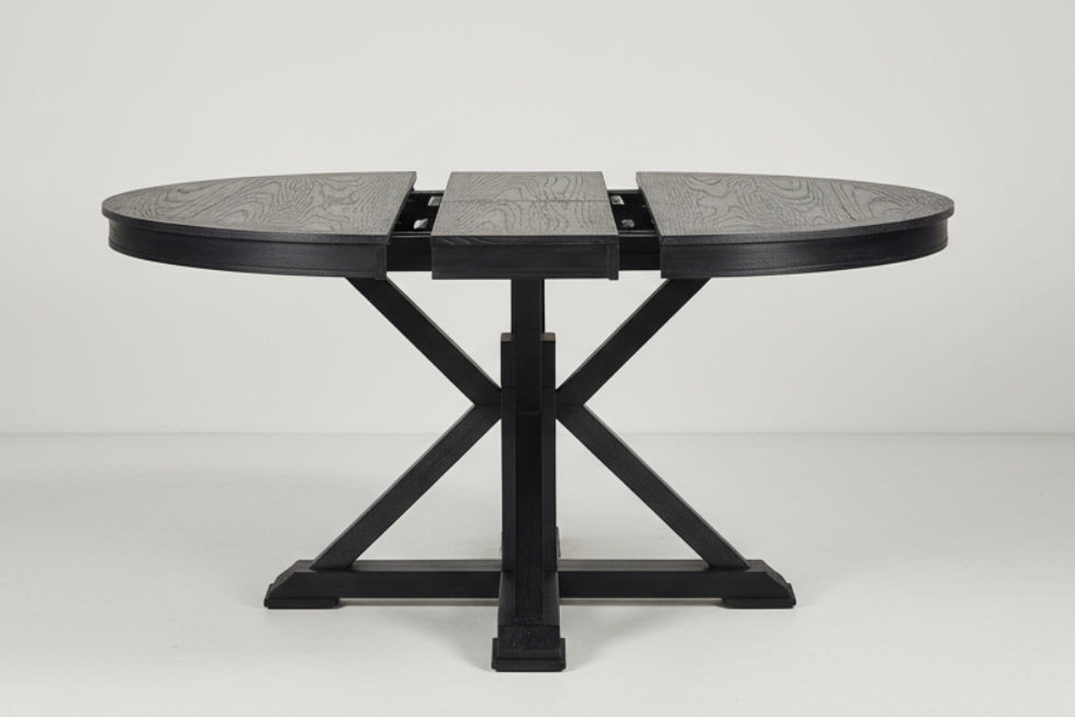 Extendable Round Dining Table Set 5 Piece Modern Farmhouse Style-4