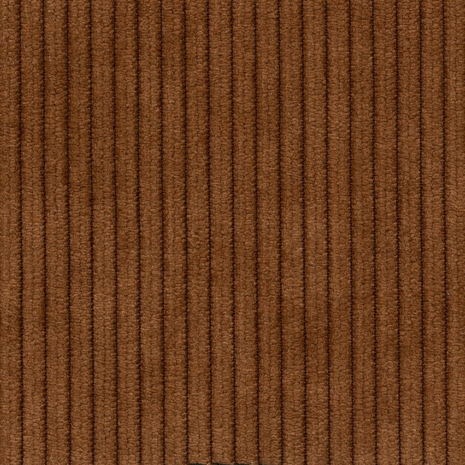 Close-up of brown textured fabric with a ribbed pattern