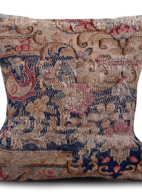 Canvello Antique Handmade Kerman Rug Pillows - 18"x18"