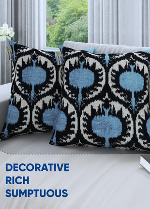 Canvello Black And Blue Throw Pillows | 18x18 | Set of 2