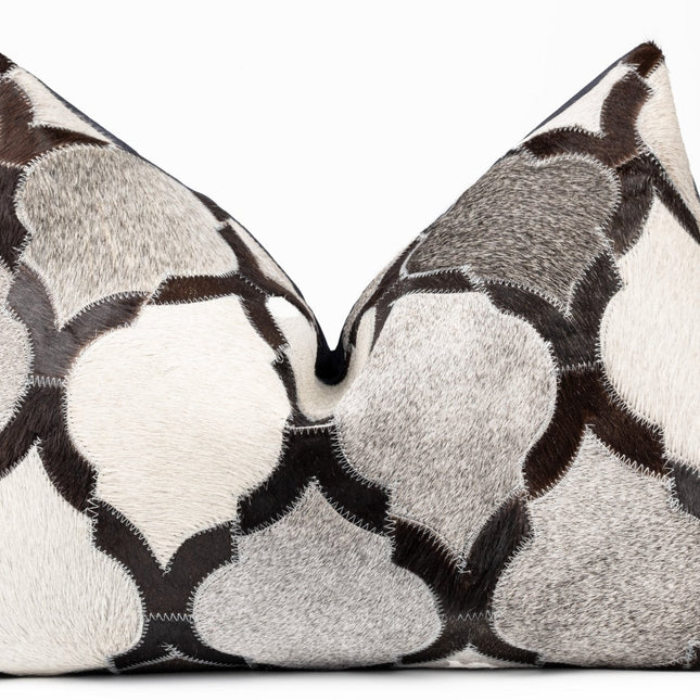 Canvello Genuine Cowhide Leather Decorative Throw Pillows - Handmade Patchwork Boho Accent Pillows For Sofa, Couch, Bed, Chair - Western Southwestern Farmhouse Pillow Covers With Feather Down Insert Included