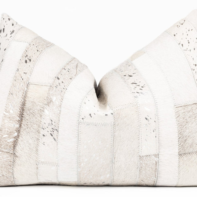 Canvello Genuine Cowhide Leather Decorative Throw Pillows - Handmade Patchwork Boho Accent Pillows For Sofa, Couch, Bed, Chair - Western Southwestern Farmhouse Pillow Covers With Feather Down Insert Included