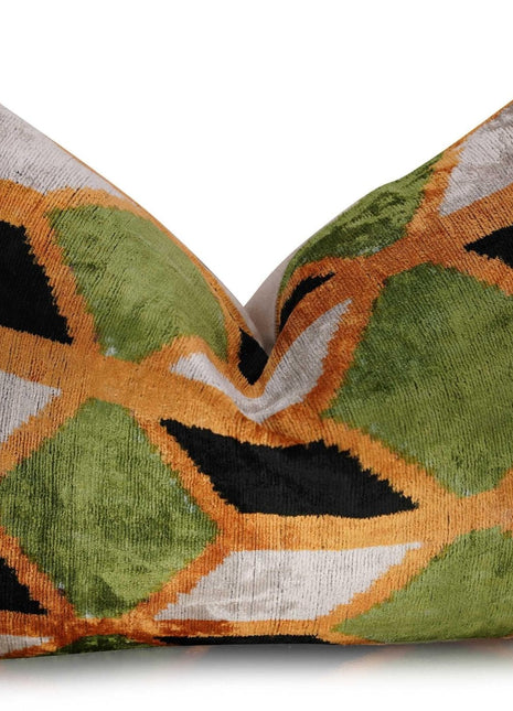 Canvello Handmade Gold Army Green Throw Pillows - 16X24 in