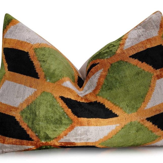 Canvello Handmade Gold Army Green Throw Pillows - 16X24 in