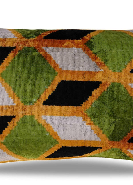 Canvello Handmade Gold Army Green Throw Pillows - 16X24 in