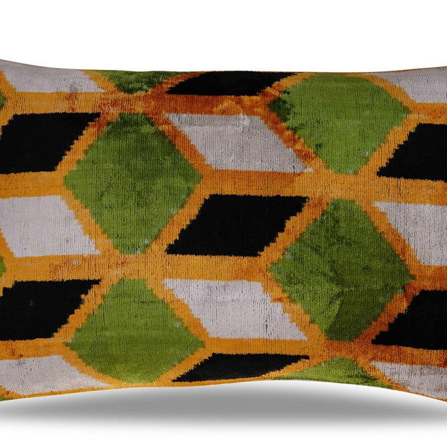 Canvello Handmade Gold Army Green Throw Pillows - 16X24 in