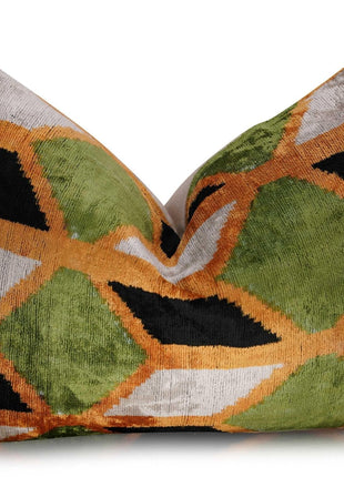 Canvello Handmade Gold Army Green Throw Pillows - 16X24 in