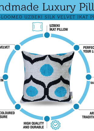 Canvello Handmade Sky Blue Pillows For Couch - 16x16 inch