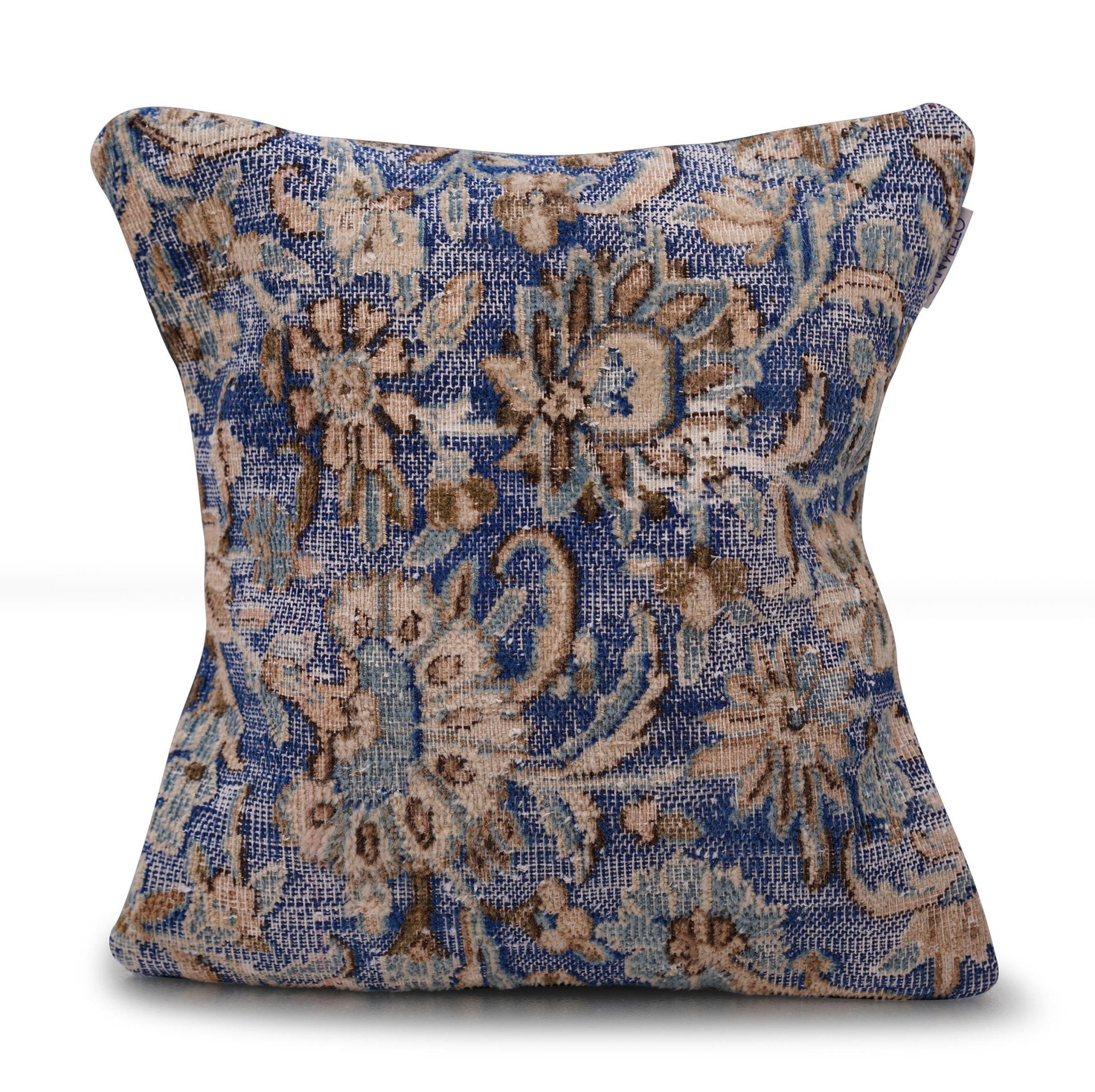 Decorative pillow with floral pattern on a white background