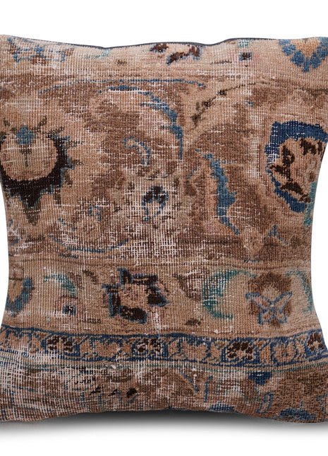 Canvello Kerman Rug Brown Throw Pillows - 18"x18"