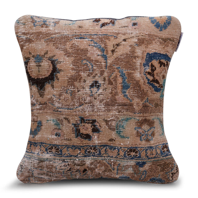 Canvello Kerman Rug Brown Throw Pillows - 18"x18"