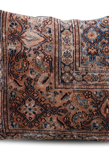 Canvello Kerman Rug Light Brown Throw Pillows - 18"x18"