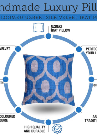 Canvello Luxurious Blue Velvet Throw Pillows - 20x20