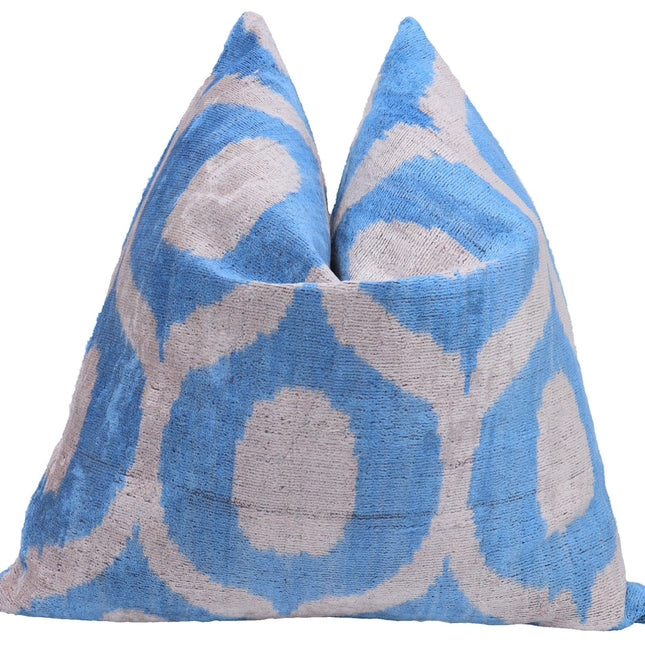 Canvello Luxurious Blue Velvet Throw Pillows - 20x20