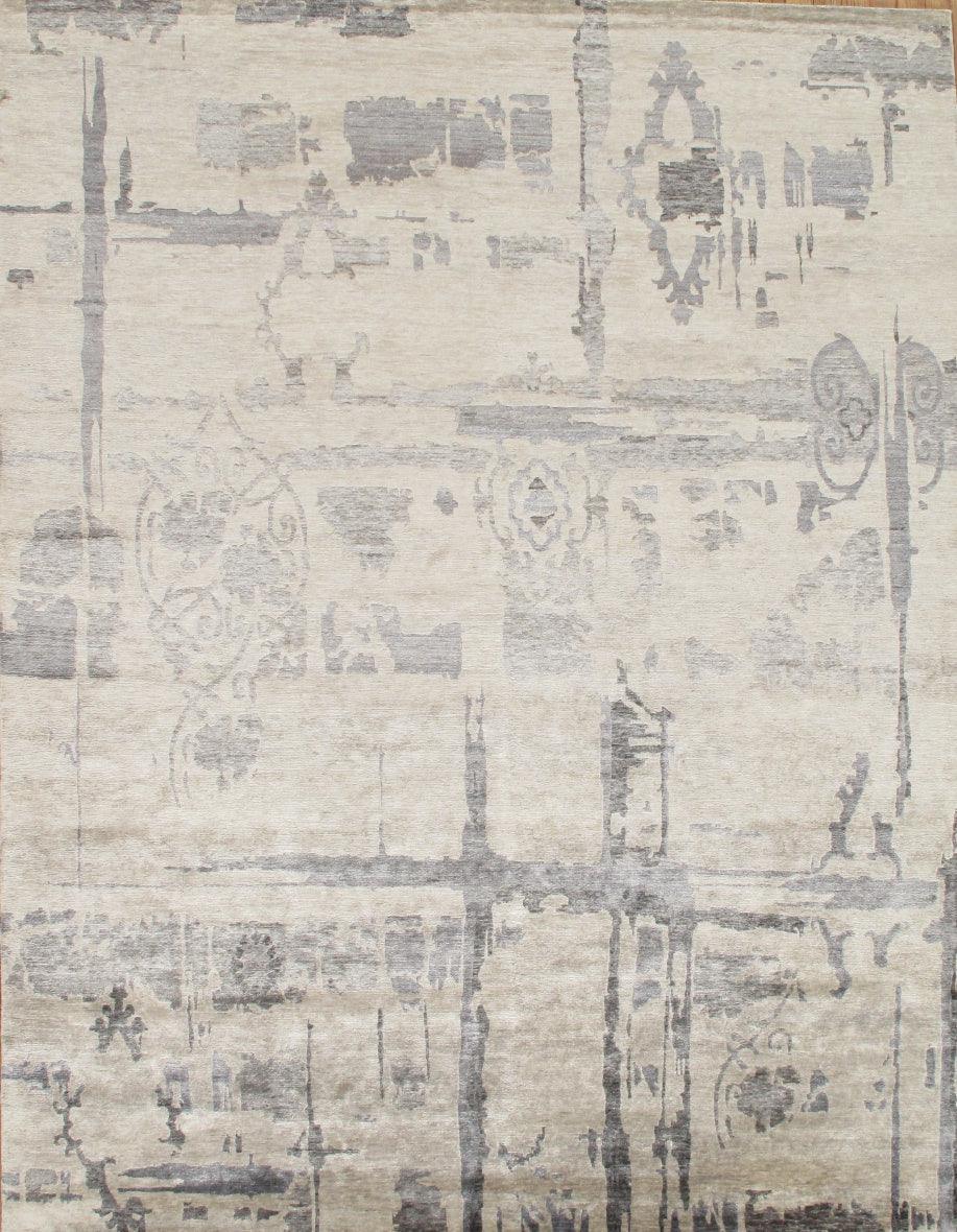 Textured area rug with abstract pattern in neutral colors